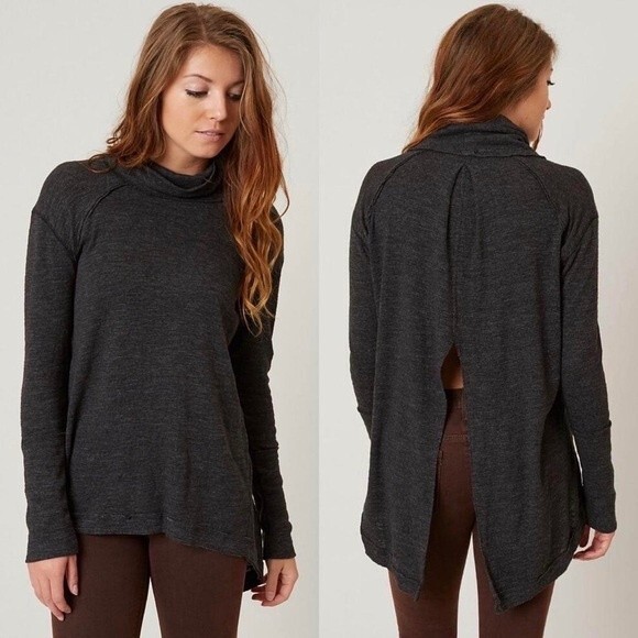 We The Free For Free People Charcoal Split Back Thermal Size Small - Picture 1 of 15